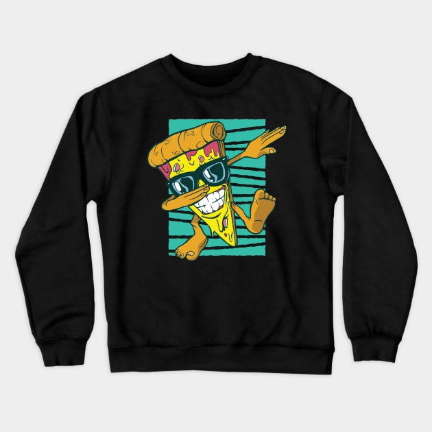 Pizza Dabbing Crewneck Sweatshirt by Safdesignx